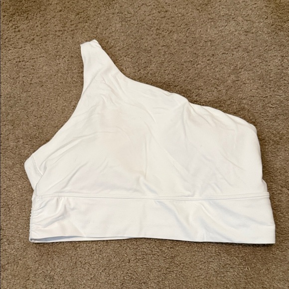 Athleta White One-Shoulder Sports Bra - Picture 1 of 4